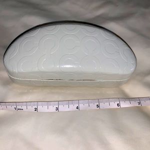 Coach white glasses case